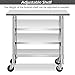 Giantex 36 × 24 Inches Stainless Steel Table w/ 4 Caster Wheels, Commercial Work Prep Table with Adjustable Lower Galvanized Shelf, Heavy Duty Metal Table for Restaurant, Kitchen
