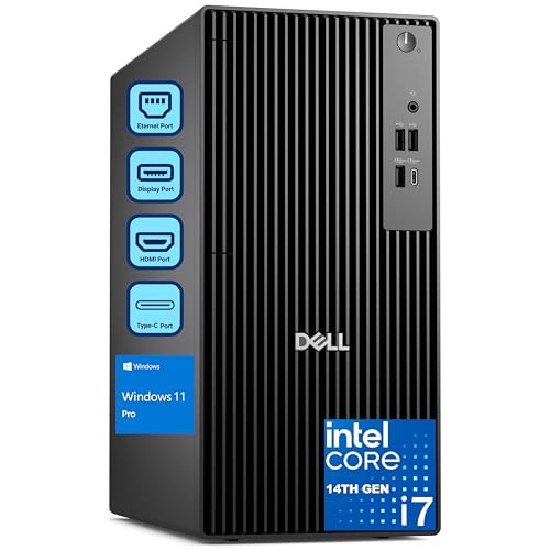 Dell Pro Tower PC Desktop Computers, Next Gen OptiPlex 7000, Intel 20-Core i7-14700 (up to 5.4GHz), 32GB DDR5 RAM, 1TB PCIe SSD, RJ-45, HDMI, DisplayPort, Type-C, Windows 11 Pro, Carbon Black