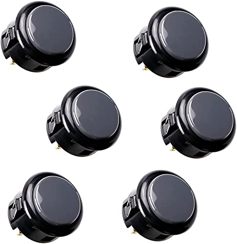 Image of Sanwa 8 pcs OBSF-30 Original Push Button 30mm - for Arcade Jamma Video Game & Arcade Joystick Games Console (Gray), Use for Arcade Game Machine Cabinet S@NWA