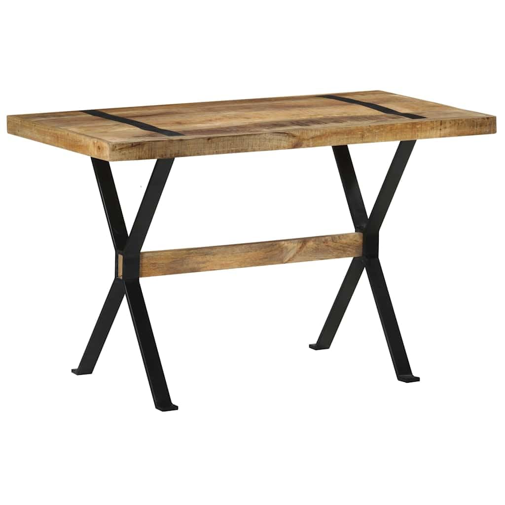 Todiikf Esstisch Raues Mangoholz 120x60x76 cm Industriestil Holztisch | Kompakter Küchentisch aus massivem Holz mit schwarzem Stahlgestell für Esszimmer und modern eingerichtete Wohnräume.