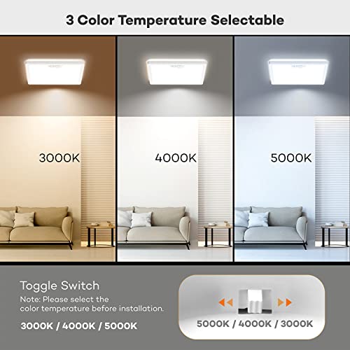 BLNAN 18W LED Motion Sensor Ceiling Light Indoor, 3CCT Bathroom ...