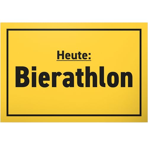 DankeDir! Bierathlon Triathlon - Schild 30 x 20 cm - Geschenk Party Alkohol Requiste JGA Photo Booth Fotobox - lustiger Spruch Geburtstagsdeko Partydeko Geschenkidee Geburtstagsgeschenk