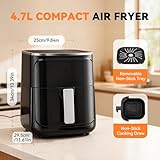 Warmiehomy Air Fryer 4.7L Touchscreen Digital Air Fryer, 8 Presets, Non-Stick, 60 Min Timer, 80-200℃ Temperature Control, No Oil, Dishwasher Safe Baskets, Automatic Shutoff 1400W - Image 7