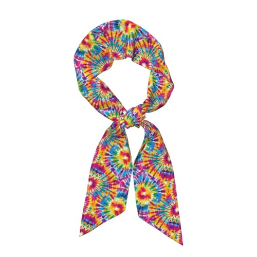 FATTTYCY Tie Dye Satin Hair Scarf for Women