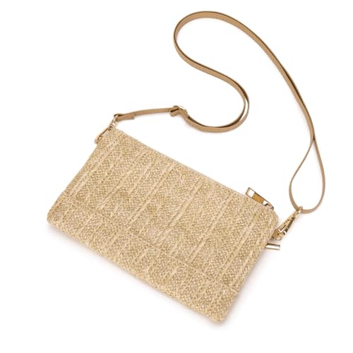 Image of Straw Clutch Purse for Beach Summer Vacation Bag Woven Handbag for Women
