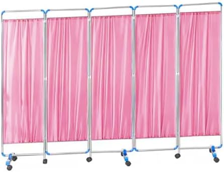 5-Panel Medical Privacy Screen on Wheels - 6-Foot Folding Room Divider for Hospitals, Clinics, Offices & Beauty Salons - Portable Privacy Partition (Color 1)