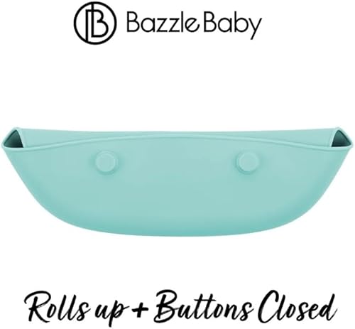 Miniatura 2 de Baberos de silicona para bebés con recogedor de alimentos, impermeables, enrollables y botones. Babero de silicona extra grueso para niños pequeños,