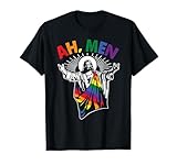 Ah Men Funny LGBT Gay Pride Jesus Rainbow Flag Christian Short Sleeve T-Shirt