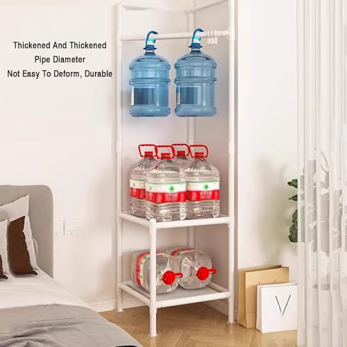 Porte-vêtements d'angle robuste en aluminium blanc pour petits espaces encombrés