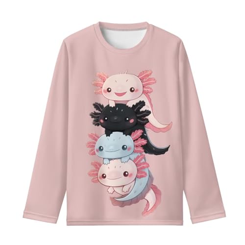 Image of WELLFLYHOM Long Sleeve T-Shirt for Boys Girls 3-16 Years Old Tee Tops Crewneck Pullover Shirts Fall Outfits