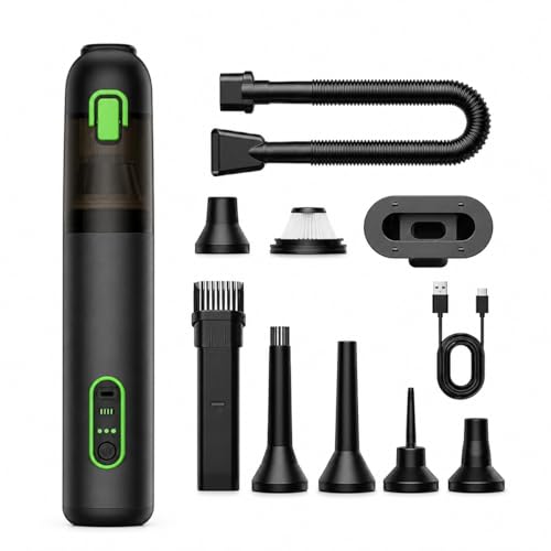 Howlta Car Vacuum, 4-in-1 Portable Mini Cordless Vacuum with 21000pa Suction Power, Vacuum Cleaner for Car, Space-Saving Shape, Type-C Charge, Design for Car & Outdoor Use