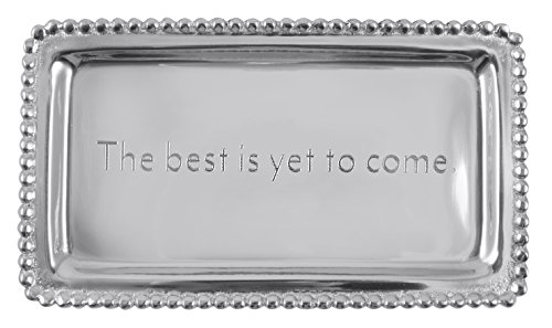 Mariposa The Best is Yet to Come Beaded Statement Tray | Silver | Brillante | Gifts | Statement Tray | Recycled SANDCAST Aluminum | Handmade in Mexico