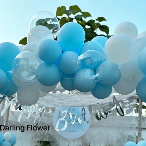 Image of Voircoloria 130pcs Pale Aqua Balloons Different Sizes 18 inch 12 inch 10 inch 5 inch Aqua Blue Latex Balloon Garland Arch Kit for Birthday Baby Shower Graduation Wedding Gender Reveal Anniversary Party Decorations