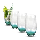 Impulse Nassau Highball, Clear/Aqua, Set of 4