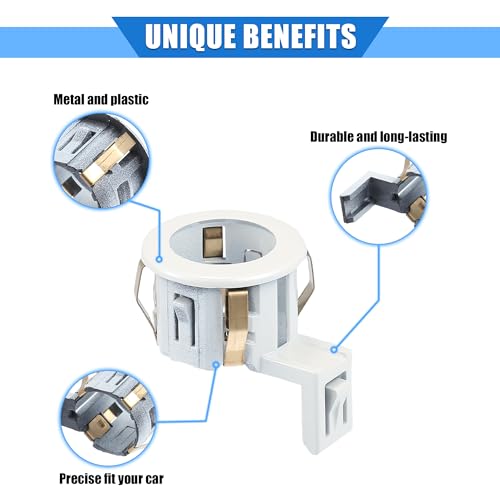 Image of 2 Pcs Parking Sensor Retainer Holder Compatible for Honda Odyssey 2011-2017, Durable Plastic White Backup Parking Aid Assist Sensor Bracket