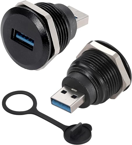 PENGLIN 2PCS Connecteur USB 3.0,Connecteur de Conversion USB Femelle-mâle, Adaptateur d'extension USB3.0 pour Montage sur Panneau