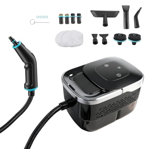 Limpiador a vapor 2500 W, presión de vapor 4 bar, limpiador a vapor multiusos, limpiador a vapor de mano, depósito: 1,25 l, limpiador a vapor de alta presión con kit de limpieza de suelos, boquillas