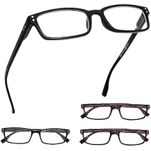 GUD Reading Glasses 4 Pairs Classic Style Readers Comfort Reader Eyeglasses Women Men Reading 2 Black + 2 DEMI, 0.50