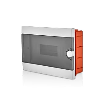 Lion Electric Fuse Box Flush-Mounted 1 Row 12 Modules Small Distributor White Surface-Mounted Distributor IP40 Power Box Installation for Wet Rooms Basements Garage and All Indoor Areas