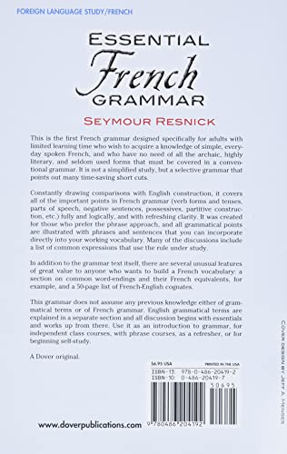 Essential French Grammar: All The Grammar Really Needed For Speech And Comprehension (Dover Language Guides Essential Grammar) #TOP1