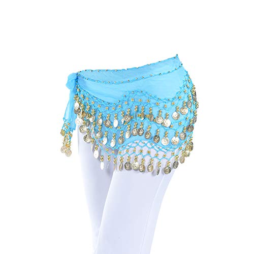 Chiffon Dangling Gold Coins Belly Dance Hip Skirt Scarf Belt