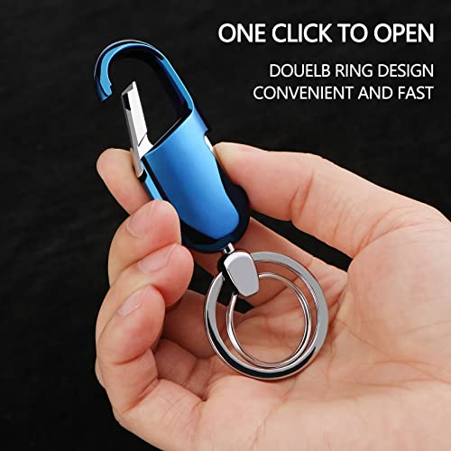 Asscv Car Keychain With (2 Key Rings And Gift Box) Heavy Duty Car Key Chain Holder For Men And Women Blue #TOP3