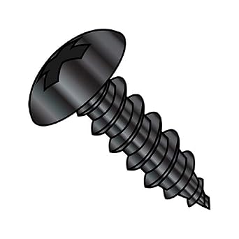 12-11X1/2 Phillips Full Contour Truss Self Tapping Screw Type A Fully Threaded Black Oxide Pack Qty 5,000 BC-1208APTB By Shorpioen - Made in USA