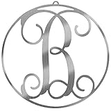 Rusted Orange Craftworks Co. Metal Letter Decor - Monogram of B - 10 x 10 inches | for Wall or Door...