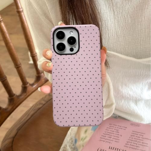 XQAGU for iPhone 15 Pro Max Case Polka Dots Cute Trendy Aesthetics Simple Design Protection Phone Case for iPhone 15 Pro Max-Pink - image 6