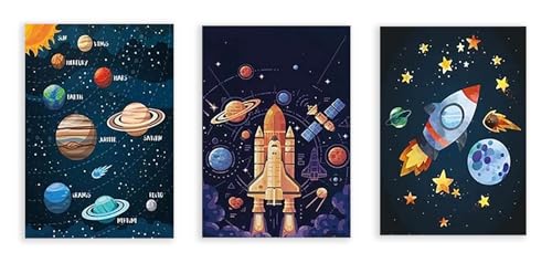 Vaisseau spatial affiche murale pour décorer une chambre de garçon