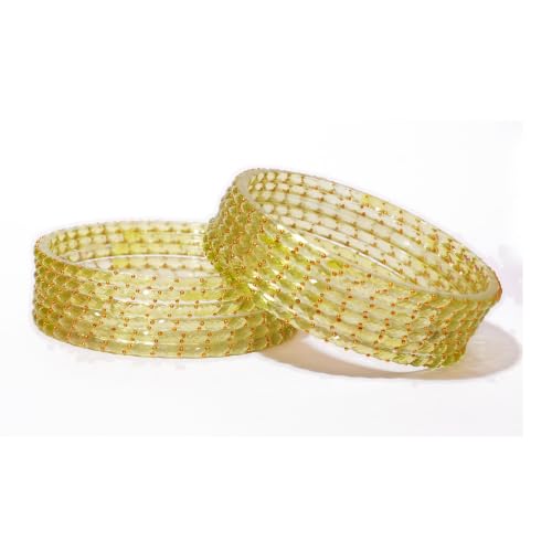 Image of Raindrop Crystal Glass Bangles, Pack of 12