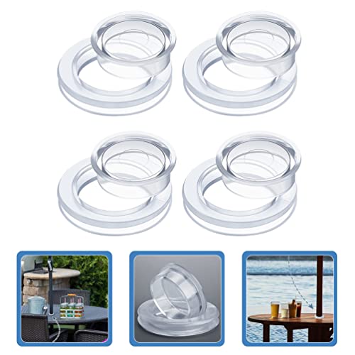 Set Di Anello E Tappo In Silicone Trasparente Per Foro Ombrellone Da Tavolo, Diametro 5 Cm - 3