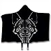Coperta con Cappuccio Stampata in 3D, Testa di cane nero Coperte morbide in pile di flanella, Accogliente Peluche Sherpa TV Coperta Coperta per Dormire da Viaggio 150X200CM