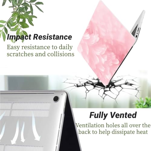 Carcasa MacBook 12 modelo A1534 con protector de teclado diseño de plumas rosas 4