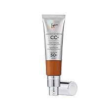 iT COSMETICS, CC+ Cream e Fondotinta Anti-età, Alta Coprenza, Waterproof, Finish Naturale, Formula con Peptidi, Collagene e Vitamine, Your Skin But Better, Tonalità: Rich Honey, 32 ml
