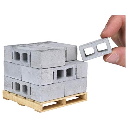 Acacia Grove Mini Cinder Blocks with Pallet, 1/12 Scale (24 Pack)