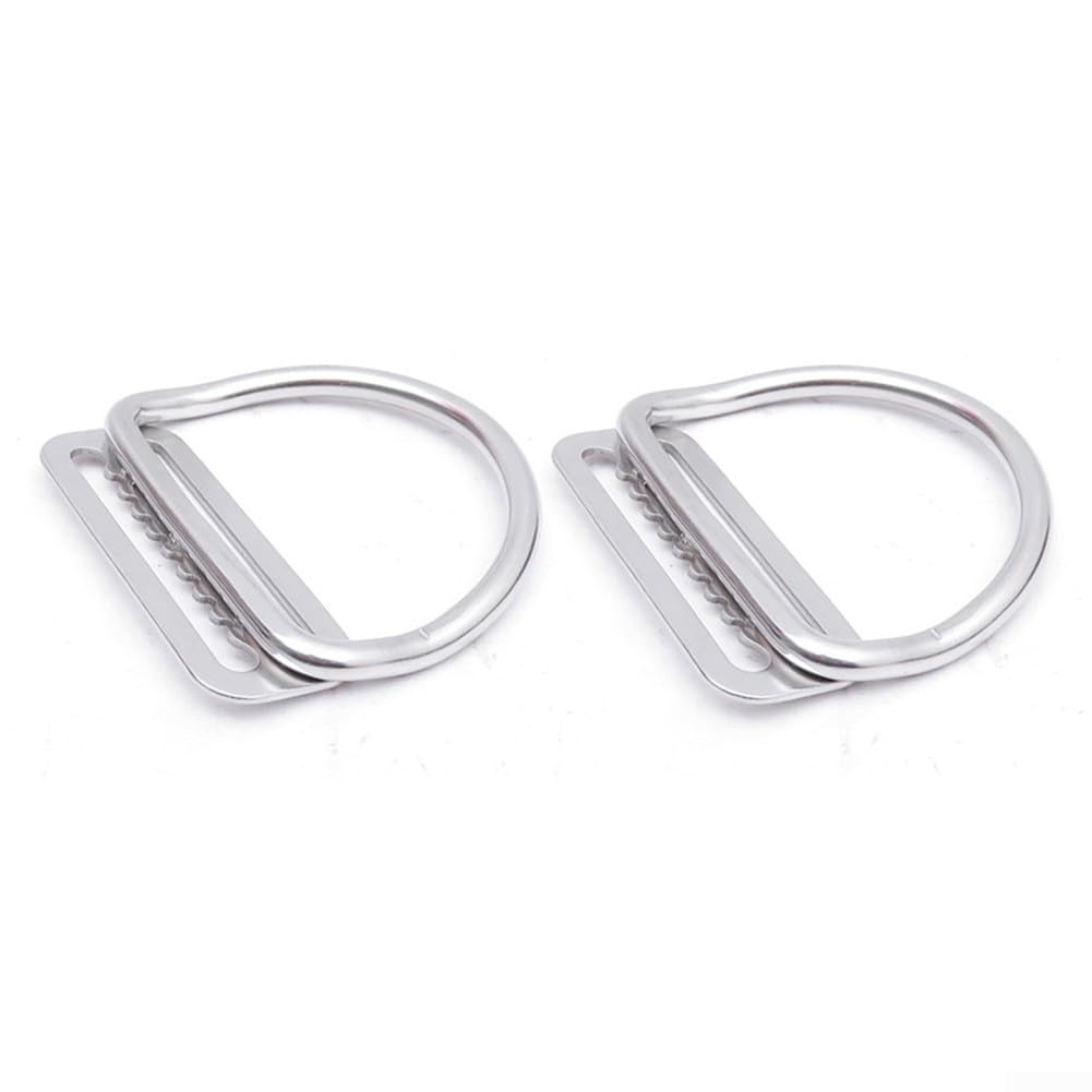 316 Stainless Steel D-Ring for Seatbelt - Ideal for Diving Sidemount (2pcs) - 1