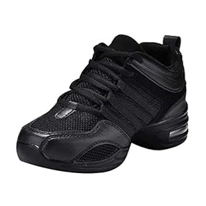 IOSHAPO Damesschoenen, verdikte verhoogde deelzool, schoenen, veters, Jazz Modern Dansschoenen