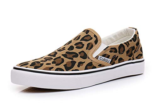 Cull4U Damen Classic Slip On Sneaker Schuhe, Leopard, 40 EU