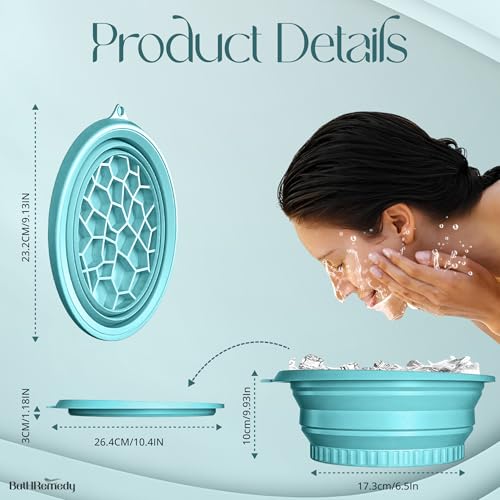 Image of Ice Face Bowl for Skin Care, Foldable Ice Water Bowl for Facial Dip, Reusable Cooling Bowl for Spa, Cold Therapy Bath Bowl for Beauty, Portable Ice Facial Bowl for Daily Skincare (Purple)