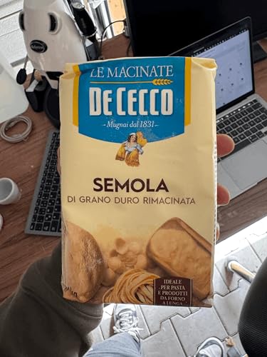 DeCecco Semola Rimacinata 3 x 1 kg pour pâtes et pizzas I Farine de blé dur parfaitement équilibrée I Double broyage I Idéal pour les pâtes faites maison I Convient pour les machines à pâtes