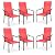 VICLLAX Stackable Patio Chair Set of 4, Lawn Chairs with High Back, Outdoor Dining Chairs for Outside, Poolside and Garden, Red