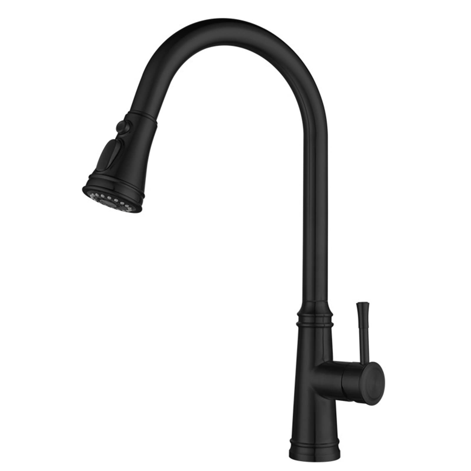 Kitchen Faucet with Pull Down Sprayer,High Arc Stainless Steel Kitchen Sink Faucet,3-Function Pull Out Kitchen Faucet with Single Hole Single Handle,Black (Black)