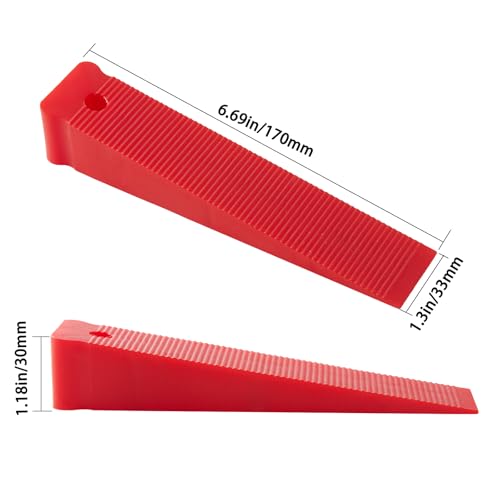 Image of Red Plastic Composite Shims and Leveling Wedges - Extreme Load Support, Never Rot, 6-Pack for Furniture, Door, Toilet Adjustments Stock Your Home