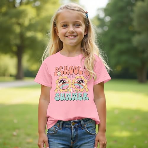 Image of CM C&M WODRO School's Out for Summer Shirt Girl Last Day of School T-Shirt Kids Cute Summer Vacation Short Sleeve Tees Top