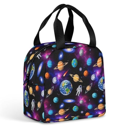 Anceky Fiambrera ligera e impermeable con diseño de astronauta galáctico para adultos, ideal para senderismo, paseos por la playa, trabajo de oficina, acampada y salidas informales.