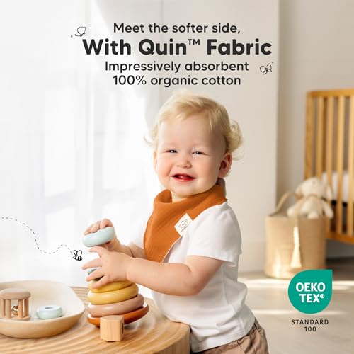 Image of KeaBabies 8pk Organic Baby Bandana Bibs for Drooling Teething (Sahara /Quin)
