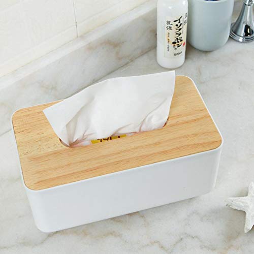 Multifunction Tissue Box Cover Desktop Decor Organizer Tissue Holder Phone Remote Control Makeup Storage Office Supplies Packing Box, White