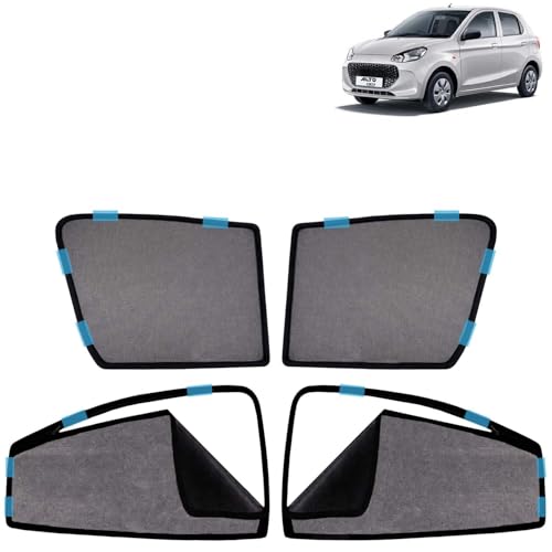 Image of KINGSWAY Car Sun Shade Curtains Only Compatible with Maruti Suzuki Alto K10 (2022 to 2023) | Front Window in Half Cut and Rear in Zipper (Magnetic) | UV & Heat Protection | Pack of 4 Pcs