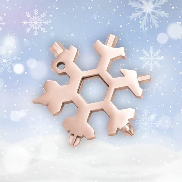 Miniatura 15 de Multiherramienta de copo de nieve 18 en 1, multiherramienta compacta de acero inoxidable para uso diario, aventuras al aire libre y proyectos de 1 x